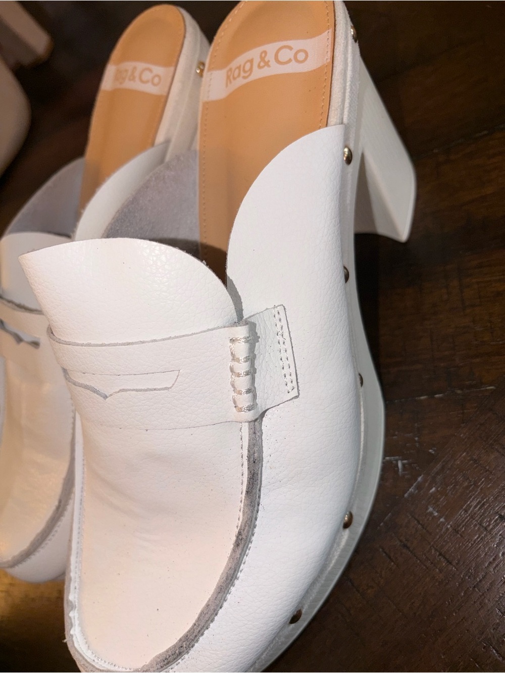 Rag & Co White Women's Heel Sandal